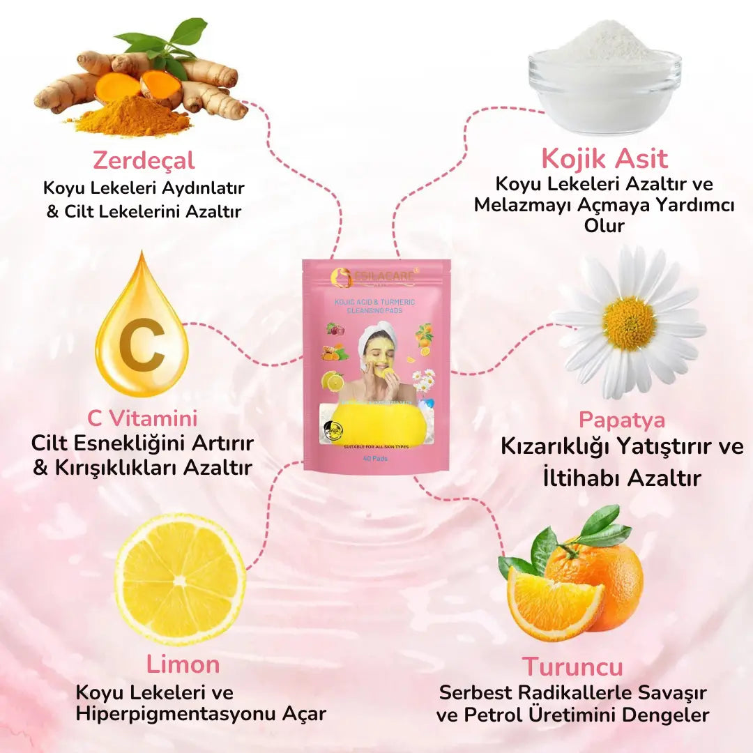 EsilaCare™ Kojik Asit & Zerdeçal Temizleme Pedleri